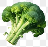 PNG Broccoli vegetable plant food, digital paint illustration.