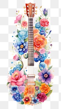 PNG Guitar flower pattern plant. 