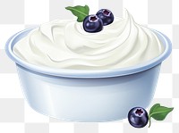 PNG Dessert yogurt cream berry, digital paint illustration. 