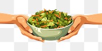 PNG Salad food bowl hand. 