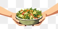 PNG Salad food hand bowl. 