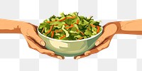 PNG Salad food bowl hand. 