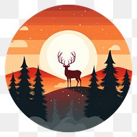 PNG Circle antler deer tranquility. AI generated Image by rawpixel.