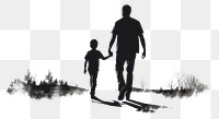 PNG Silhouette walking adult togetherness. AI generated Image by rawpixel.