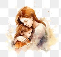 PNG Painting portrait hugging adult. AI generated Image by rawpixel.