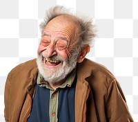 PNG Portrait laughing adult grandparent. 