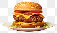 PNG Cheese burger plate food. AI generated Image by rawpixel.