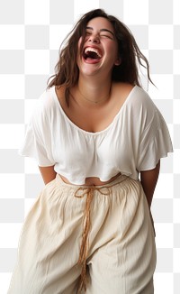 PNG Laughing blouse accessories relaxation. AI generated Image by rawpixel.