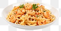 PNG Spaghetti seafood shrimp pasta. 