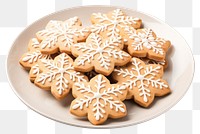 PNG Cookie plate gingerbread snowflake. 