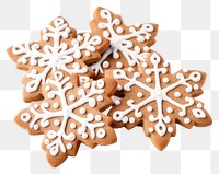 PNG Cookie gingerbread snowflake dessert. 