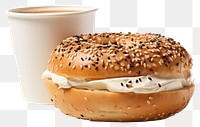 PNG Bagel coffee cheese bread. AI generated Image by rawpixel.