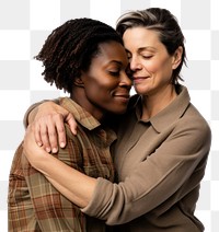 PNG Hugging adult woman  