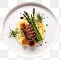 PNG Asparagus plate food beef. 