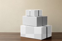 Stacked cardboard boxes png transparent mockup