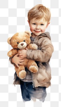 PNG Child portrait toy white background. AI generated Image by rawpixel.