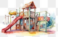 PNG Playground outdoors white background kindergarten. 