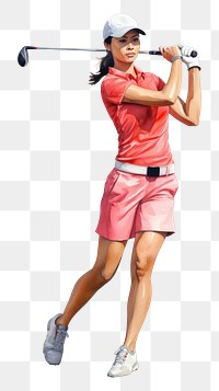 PNG Golf sports shorts player. 