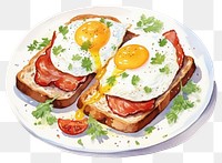 PNG Breakfast plate food egg. AI generated Image by rawpixel.