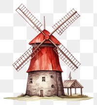 PNG Windmill outdoors architecture lighthouse. AI generated Image by rawpixel.