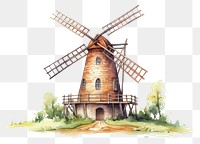 PNG Windmill outdoors architecture watermill. AI generated Image by rawpixel.