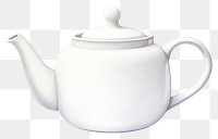 PNG Teapot porcelain white cup, digital paint illustration.