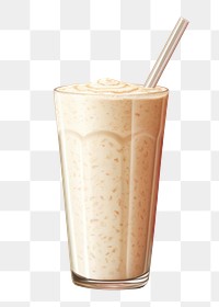 PNG Smoothie milkshake drink food, digital paint illustration. AI generated image