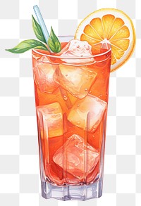 PNG Cocktail mojito spritz drink, digital paint illustration.