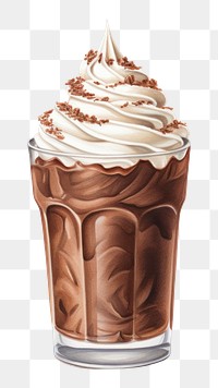 PNG Cream chocolate dessert whipped, digital paint illustration.