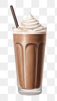 PNG Smoothie milkshake chocolate dessert, digital paint illustration.