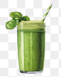 PNG Smoothie juice drink plant, digital paint illustration. AI generated image