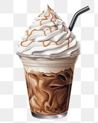 PNG Cream milkshake chocolate dessert, digital paint illustration.