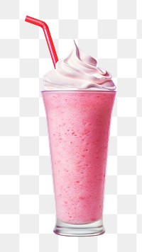 PNG Milkshake smoothie dessert drink, digital paint illustration. AI generated image