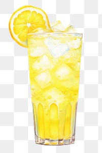 PNG Lemonade cocktail drink juice, digital paint illustration. 