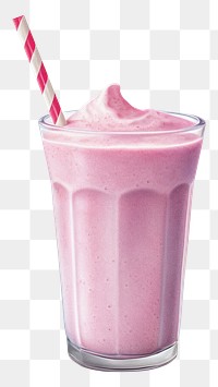 PNG Smoothie milkshake drink juice, digital paint illustration. 