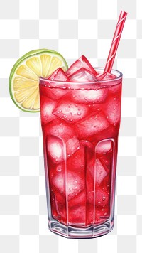 PNG Drink cocktail fruit food, digital paint illustration. AI generated image
