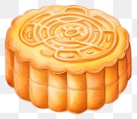 PNG Mooncake dessert, digital paint illustration.