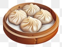 PNG Xiaolongbao dumpling food ingredient, digital paint illustration.