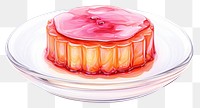 PNG Food dessert plate jelly, digital paint illustration.