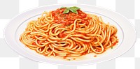 PNG Spaghetti plate pasta food, digital paint illustration. 