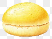 PNG Food bread bun white background, digital paint illustration. AI generated image