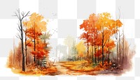 PNG Landscape outdoors woodland painting. AI generated Image by rawpixel.