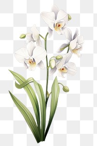 PNG Orchid flower plant white. 