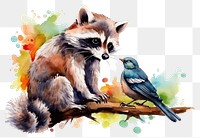 PNG Raccoon animal mammal bird. AI generated Image by rawpixel.