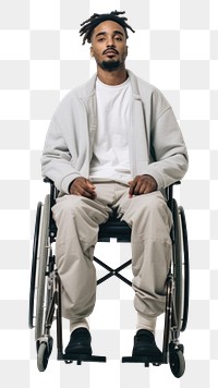 PNG Wheelchair sitting adult man. 