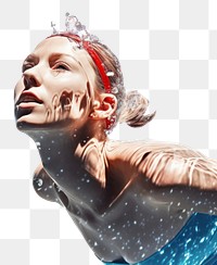 PNG Swimming recreation portrait swimmer. AI generated Image by rawpixel.