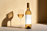 Bottle wine, png transparent mockup