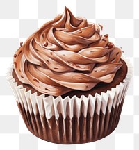 PNG Cupcake chocolate dessert icing. AI generated Image by rawpixel.