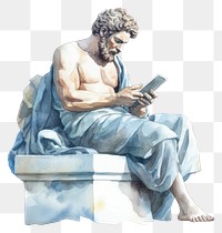 PNG Sitting reading adult art. 