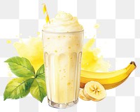 PNG Smoothie banana fruit drink. AI generated Image by rawpixel.